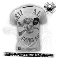 MC Criminal Gangland Boys V Neck Shirt weiß grau L