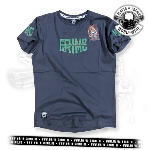MC Mafia & Crime CRIME Boys Shirt rounded anthrazit L