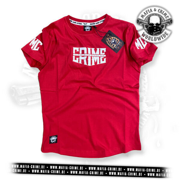 MC Mafia & Crime CRIME Boys Shirt rounded rot 4XL