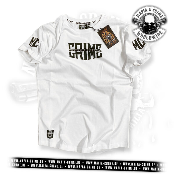 MC Mafia & Crime CRIME Boys Shirt rounded weiß M