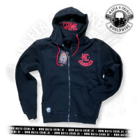 Mafia & Crime MC Boys Zipper mit Maske schwarz / rot XL