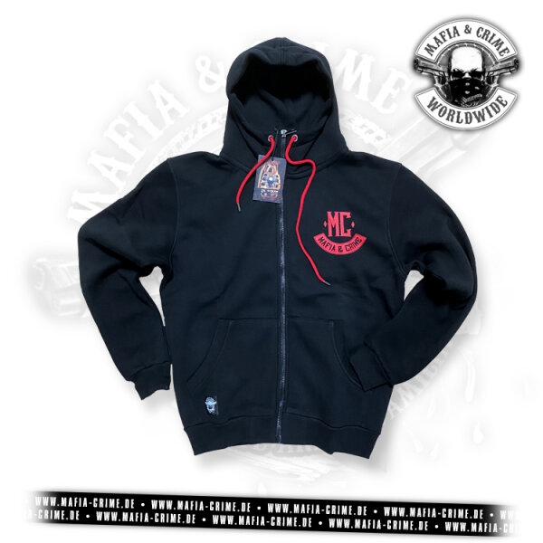 Mafia & Crime MC Boys Zipper schwarz / rot L