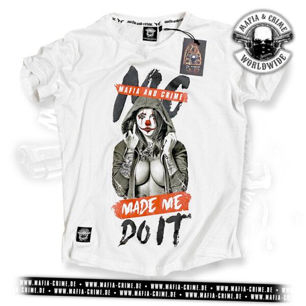 MC Mafia & Crime Made Me Do It Boys Shirt rounded weiß L