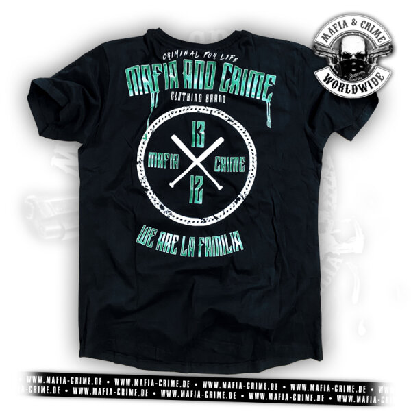 MC Mafia & Crime " Criminal For Life" Boys Shirt rounded L