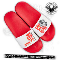 MC Mafia & Crime WE ARE ALL GUILTY Badelatschen rot...