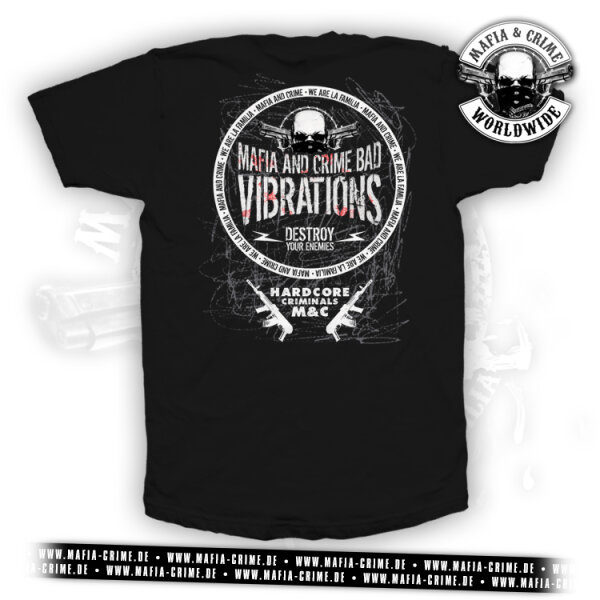 MC Mafia & Crime " Bad Vibrations" Boys Shirt rounded