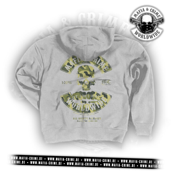 MC Worldwide Unisex Hoodie grau camo grün L