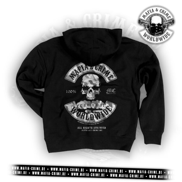 MC Worldwide Unisex Hoodie schwarz camo grau S