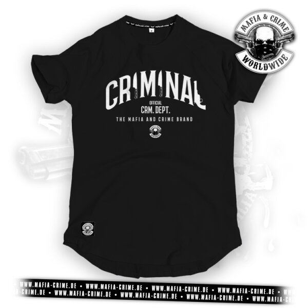 Mafia & Crime "CRIMINAL" Unisex Shirt rounded schwarz 5XL