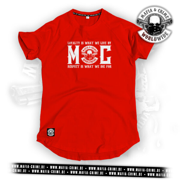 Mafia & Crime "Loyalty Respect" Unisex Shirt rounded rot L