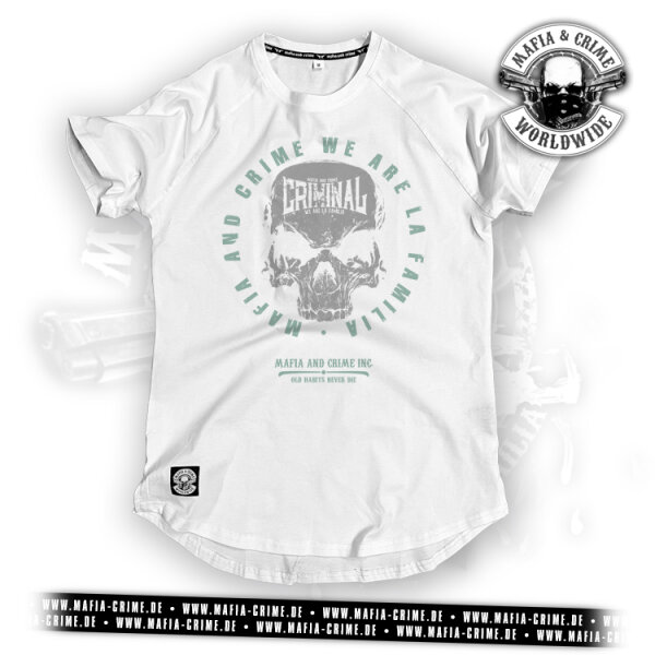 Mafia & Crime "We are La Familia" Unisex Shirt rounded weiß XL