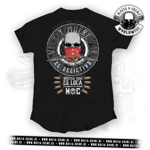 Mafia & Crime "Nuestra Vida Es Loca" Unisex Shirt rounded schwarz XL